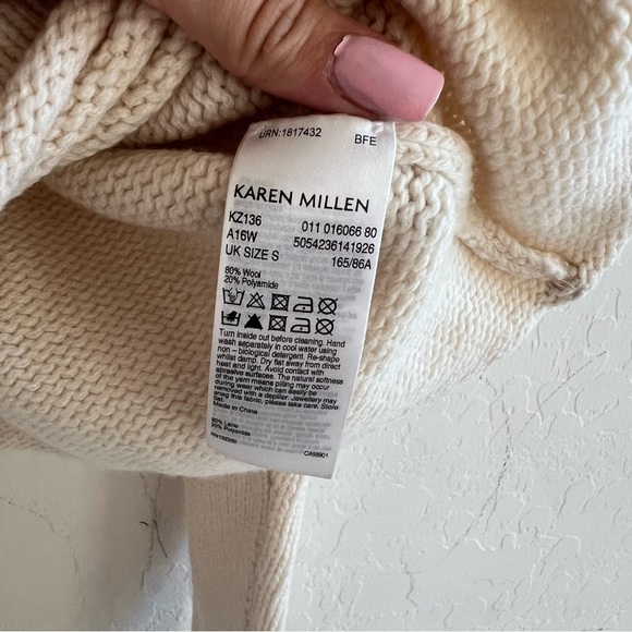 Karen Millen Chunky Cold Shoulder Wool Sweater - Picture 6 of 7